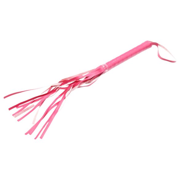 Látigo de cuero sintético rosa (42 cm)