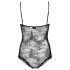 Obsessive Slevika - Body de encaje negro con cordones delanteros abiertos - 2XL/3XL