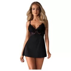 Obsessive - babydoll de encaje y tanga (negro)
