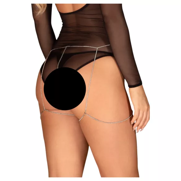 Obsessive Bijou 905 - arnés corporal joya (plata) - Tallas S-L