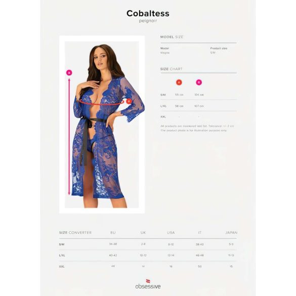 Obsessive Cobaltess - bata de encaje (azul)