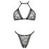 Conjunto Obsessive Xenita - Sujetador Transparente con Diseño (Gris)