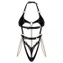 Obsessive Anyya - body de tirantes efecto cuero con cadenas (negro)
