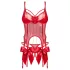 Obsessive Gifty - conjunto de corsé y tanga abierto (rojo)