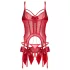 Obsessive Gifty - conjunto de corsé y tanga abierto (rojo)