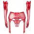 Obsessive Gifty - conjunto de tres piezas con liguero (rojo)