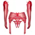 Obsessive Gifty - conjunto de tres piezas con liguero (rojo)