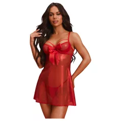 Obsessive Gifty - conjunto de babydoll y tanga (rojo)