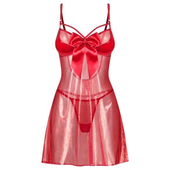 Obsessive Gifty - conjunto de babydoll y tanga (rojo)