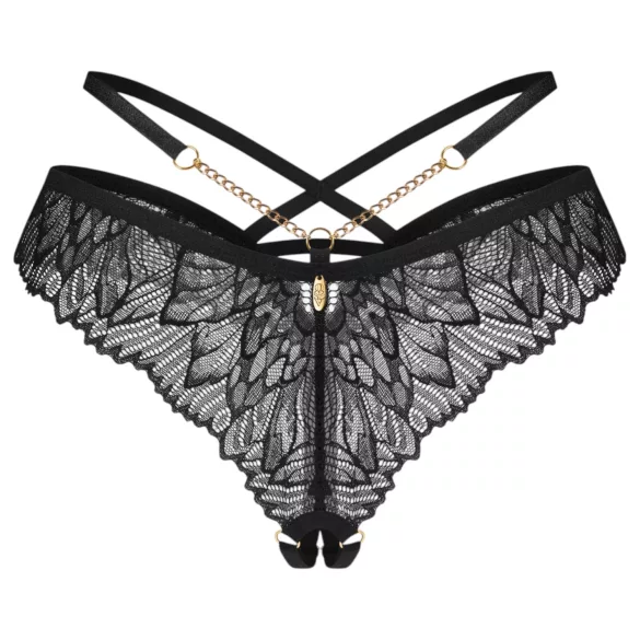 Obsessive Matildea - tanga de encaje abierto (negro)