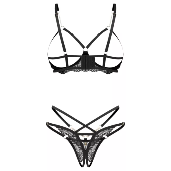 Obsessive Matildea - conjunto con sujetador abierto (negro)