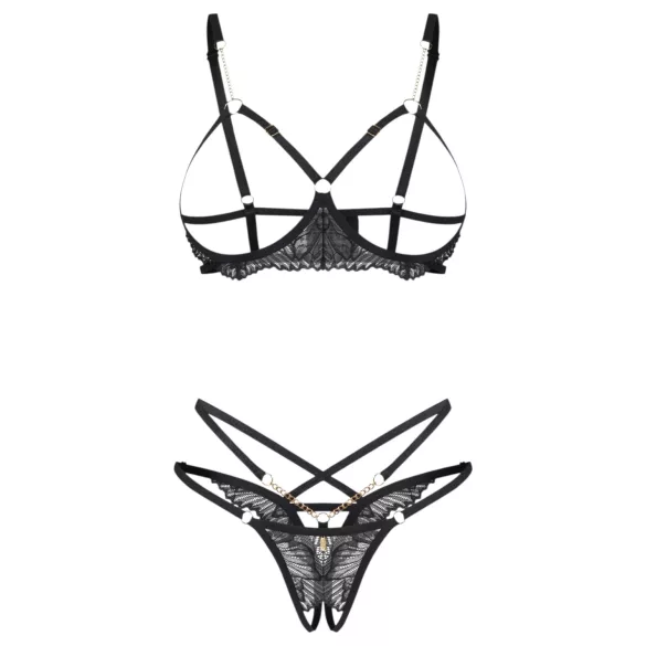 Obsessive Matildea - conjunto con sujetador abierto (negro)