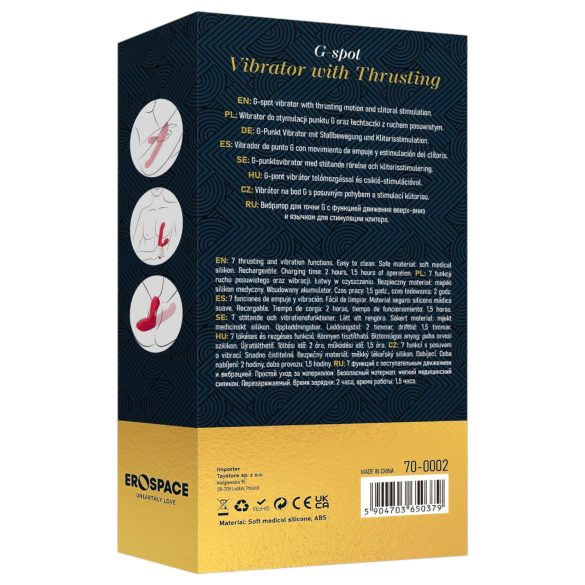 Sweet Play - Vibrador 2 en 1 con función empuje y estimulador de clítoris - rosa