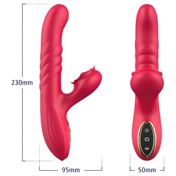 Sweet Play - Vibrador 2 en 1 con función empuje y estimulador de clítoris - rosa