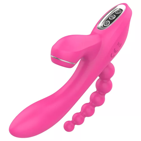 Erospace Sweet Play - vibrador de punto G con sonda anal y succión (rosa)