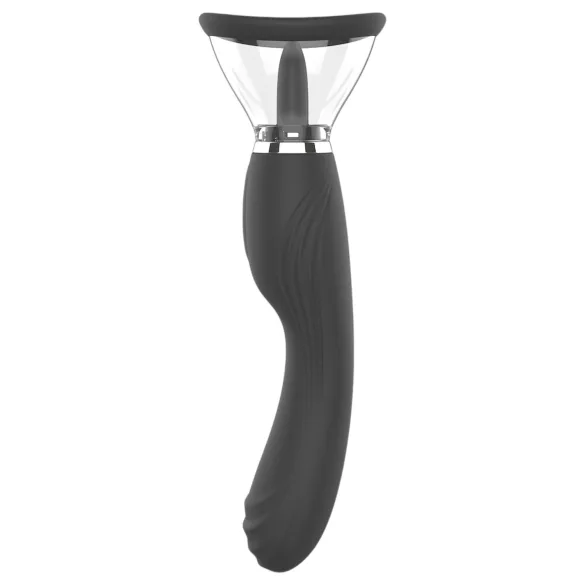 Erospace Sweet Play - Vibrador 2 en 1 para clítoris con lengua y succión (negro)