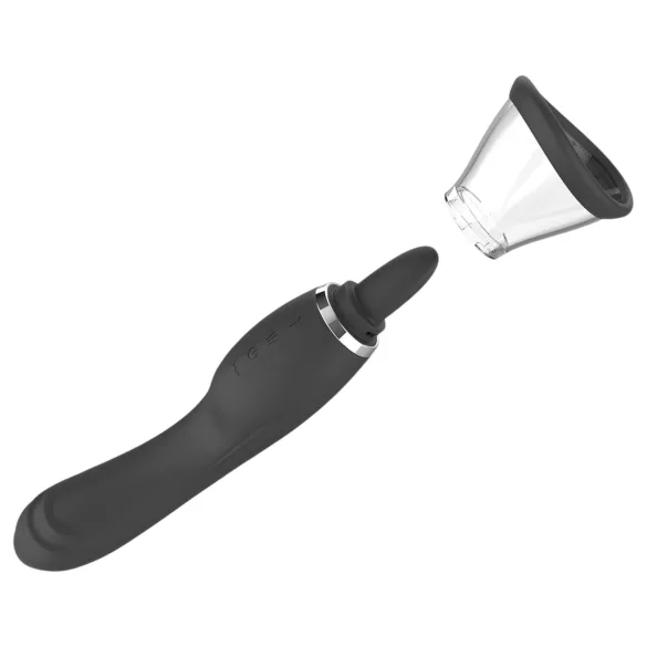 Erospace Sweet Play - Vibrador 2 en 1 para clítoris con lengua y succión (negro)