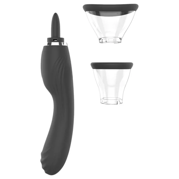 Erospace Sweet Play - Vibrador 2 en 1 para clítoris con lengua y succión (negro)