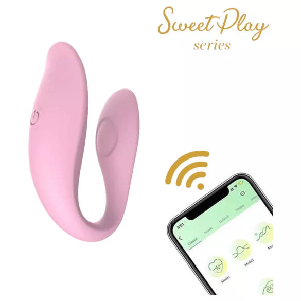 Sweet Play - vibrador para parejas inteligente - silicona rosa