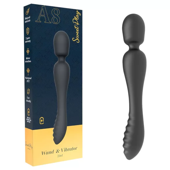Sweet Play - vibrador masajeador y punto G - silicona negra