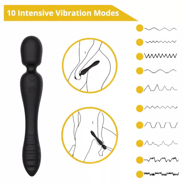 Sweet Play - vibrador masajeador y punto G - silicona negra