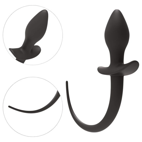 Wild Play - plug anal con cola - silicona negra