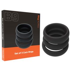   Men's Play - juego de anillos para pene grueso - negro (3 uds)