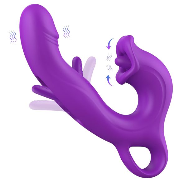 Sweet Play - vibrador punto G con movimiento y succión - silicona lila