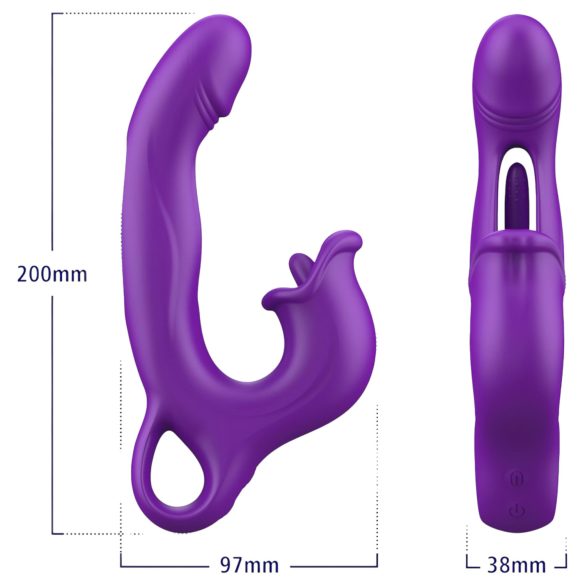 Sweet Play - vibrador punto G con movimiento y succión - silicona lila