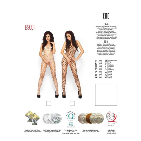 Passion BS001 - body de red grande - blanco - talla S-L