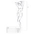 Passion BS006 - Mono abierto con liguero (negro) - Tallas S-L