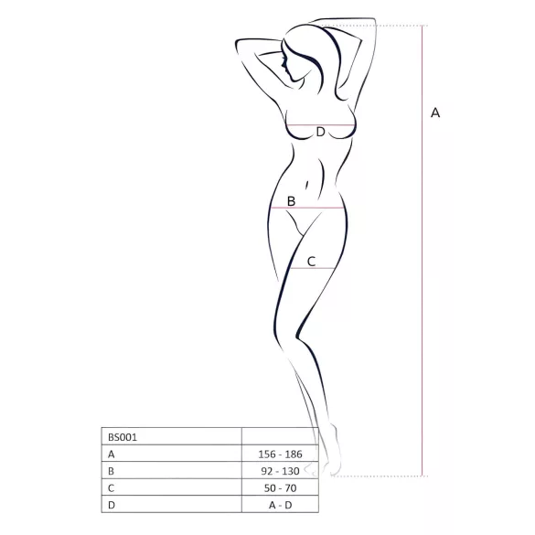 Passion BS001 - body de red grande - negro - talla S-L