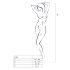 Passion BS001 - enterizo negro de red amplia S-L