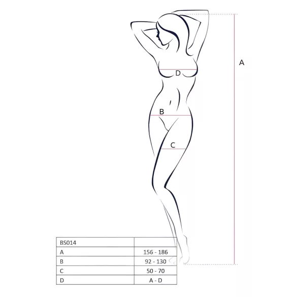 Passion BS014 - body de red abierto con corsé - blanco - talla S-L