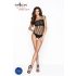 Passion BS035 - body negro de red abierto con tirantes - Talla S-L