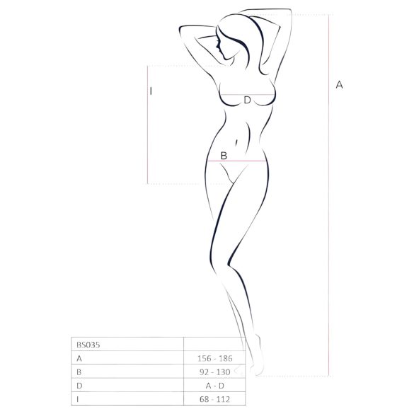 Passion BS035 - body de red abierto con tirantes - rojo - S-L