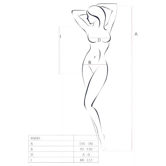 Passion BS035 - body de red abierto con tirantes - blanco - S-L