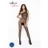 Passion BS036 - sensual enterizo abierto con rosas (negro) - S-L