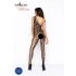 Passion BS036 - sensual enterizo abierto con rosas (negro) - S-L