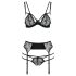 Passion Floris - conjunto de lencería (negro) - L/XL