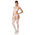 Passion BS053 - Conjunto de malla con cuello halter (blanco) - Tallas S-L
