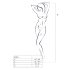 Passion BS053 - Conjunto de malla con cuello halter (blanco) - Tallas S-L
