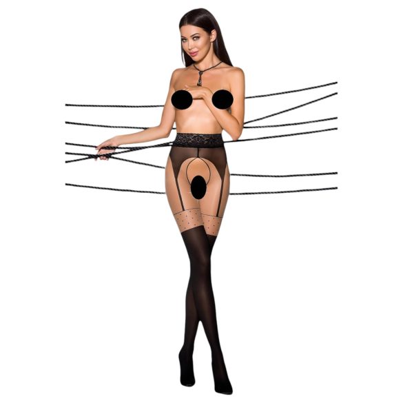 Passion Ti Open 003 - medias efecto liguero - negro