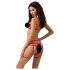 Passion Magali - Conjunto de arnés decorativo para cuerpo - 3 piezas (rojo)