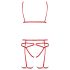 Passion Magali - Conjunto de arnés decorativo para cuerpo - 3 piezas (rojo)
