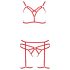 Passion Magali - Conjunto de arnés decorativo para cuerpo - 3 piezas (rojo)