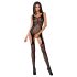 Passion BS061 - conjunto de red floral (negro) - talla S-L