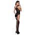 Passion BS061 - conjunto de red floral (negro) - talla S-L