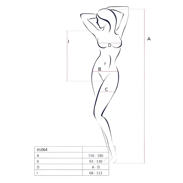 Passion BS064 - body de red abierto - blanco - talla S-L