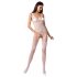 Passion BS069 - Body de red decorado con abertura (blanco) - Tallas S-L